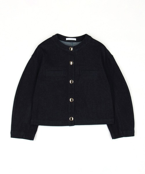 NICOLE white（ニコルホワイト）の「デニムショートジャケット（デニムジャケット・レディース・ブラック/インディゴブルー・FREE）」の3枚目の写真