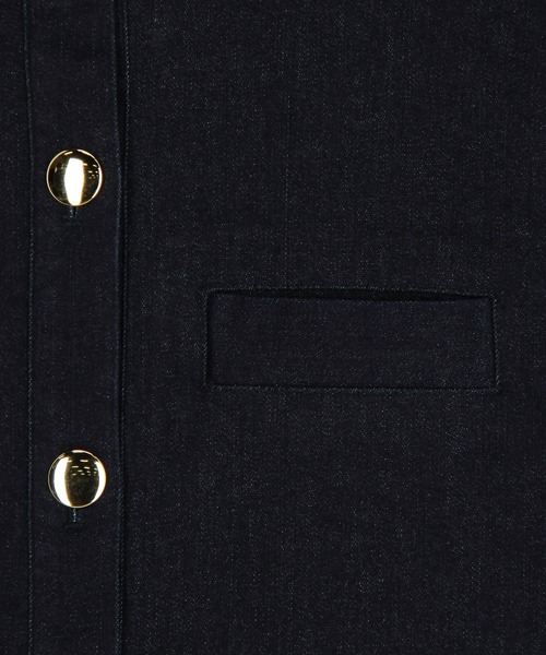 NICOLE white（ニコルホワイト）の「デニムショートジャケット（デニムジャケット・レディース・ブラック/インディゴブルー・FREE）」の8枚目の写真