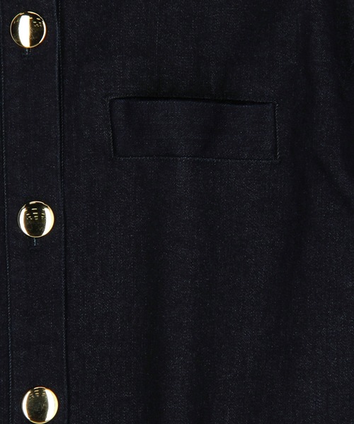 NICOLE white（ニコルホワイト）の「デニムショートジャケット（デニムジャケット・レディース・ブラック/インディゴブルー・FREE）」の10枚目の写真