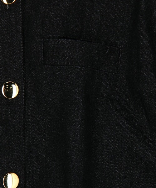 NICOLE white（ニコルホワイト）の「デニムショートジャケット（デニムジャケット・レディース・ブラック/インディゴブルー・FREE）」の11枚目の写真