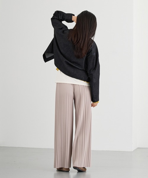 NICOLE white（ニコルホワイト）の「デニムショートジャケット（デニムジャケット・レディース・ブラック/インディゴブルー・FREE）」の12枚目の写真