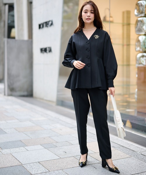 美品　トルネードマート　セットアップ　パンツ　スーツ　黒　ブラック　箔　ラメ 美品 トルネードマート セットアップ パンツ スーツ 黒 ブラック 箔