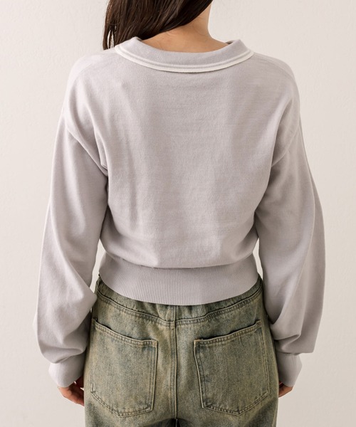 OLIVE des OLIVE（オリーブデオリーブ）の「クマ刺繍ニットトップス（ニット/セーター・レディース・オフホワイト/サックスブルー/ブラック/モカ・FREE）」の10枚目の写真