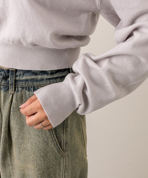 OLIVE des OLIVE（オリーブデオリーブ）の「クマ刺繍ニットトップス（ニット/セーター・レディース・オフホワイト/サックスブルー/ブラック/モカ・FREE）」の6枚目の写真