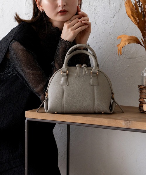 VitaFelice（ヴィータフェリーチェ）の「ラウンドファスナー2wayミニバッグ（トートバッグ・レディース・ブラック/チョコ/ライトグレー・FREE）」の7枚目の写真