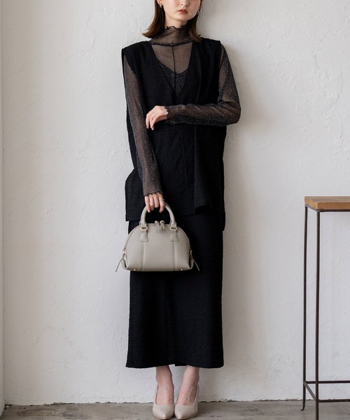 VitaFelice（ヴィータフェリーチェ）の「ラウンドファスナー2wayミニバッグ（トートバッグ・レディース・ブラック/チョコ/ライトグレー・FREE）」の11枚目の写真