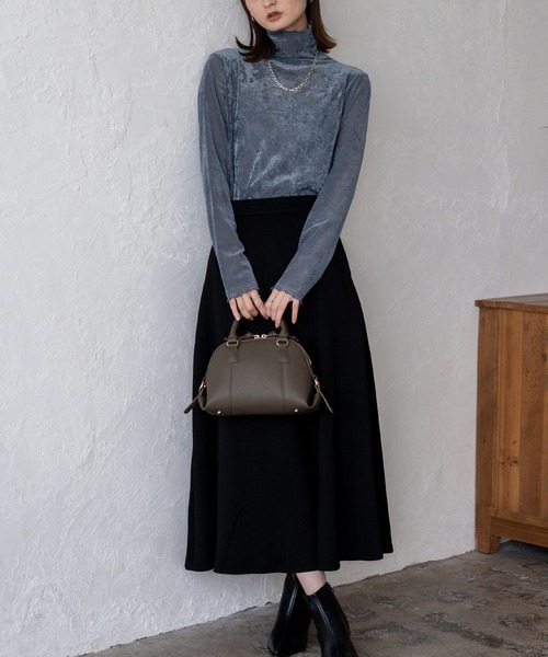 VitaFelice（ヴィータフェリーチェ）の「ラウンドファスナー2wayミニバッグ（トートバッグ・レディース・ブラック/チョコ/ライトグレー・FREE）」の17枚目の写真