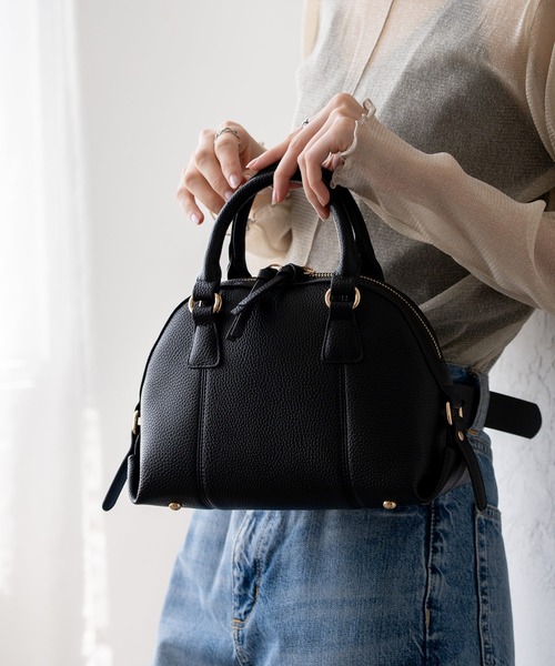 VitaFelice（ヴィータフェリーチェ）の「ラウンドファスナー2wayミニバッグ（トートバッグ・レディース・ブラック/チョコ/ライトグレー・FREE）」の18枚目の写真