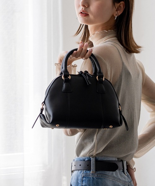 VitaFelice（ヴィータフェリーチェ）の「ラウンドファスナー2wayミニバッグ（トートバッグ・レディース・ブラック/チョコ/ライトグレー・FREE）」の19枚目の写真