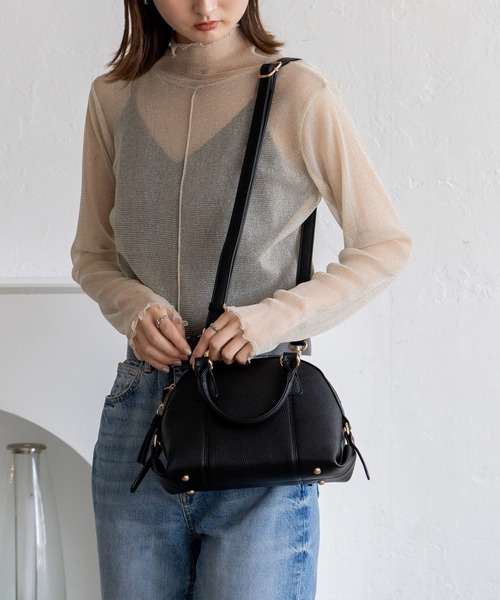 VitaFelice（ヴィータフェリーチェ）の「ラウンドファスナー2wayミニバッグ（トートバッグ・レディース・ブラック/チョコ/ライトグレー・FREE）」の20枚目の写真