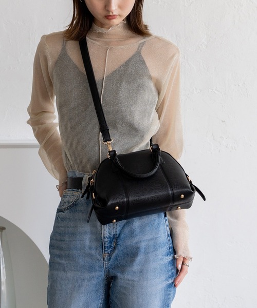 VitaFelice（ヴィータフェリーチェ）の「ラウンドファスナー2wayミニバッグ（トートバッグ・レディース・ブラック/チョコ/ライトグレー・FREE）」の21枚目の写真