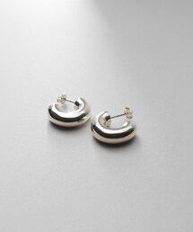 シルバー ホロウフープピアス ラウンドM