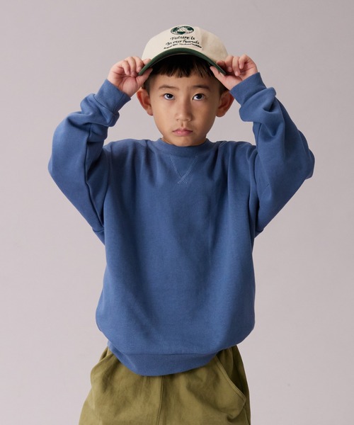 PAIRMANON STREET（ペアマノンストリート）の「【PAIRMANON STREET】裏毛 ガゼット付き シンプル トレーナー（スウェット・キッズ・ブルー/ブラック系その他/グレー/ブラウン系その他2/グリーン/ホワイト/ブラック/グレー系その他・160/100/90/140/120/130/110/150）」の8枚目の写真