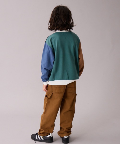 PAIRMANON STREET（ペアマノンストリート）の「【PAIRMANON STREET】裏毛 ガゼット付き シンプル トレーナー（スウェット・キッズ・ブルー/ブラック系その他/グレー/ブラウン系その他2/グリーン/ホワイト/ブラック/グレー系その他・160/100/90/140/120/130/110/150）」の10枚目の写真