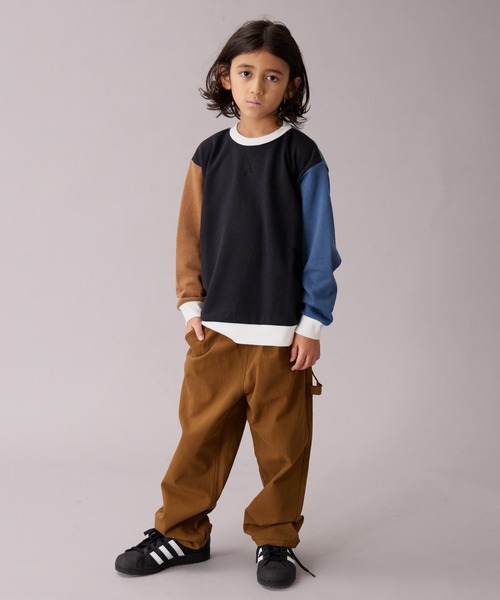 PAIRMANON STREET（ペアマノンストリート）の「【PAIRMANON STREET】裏毛 ガゼット付き シンプル トレーナー（スウェット・キッズ・ブルー/ブラック系その他/グレー/ブラウン系その他2/グリーン/ホワイト/ブラック/グレー系その他・160/100/90/140/120/130/110/150）」の12枚目の写真