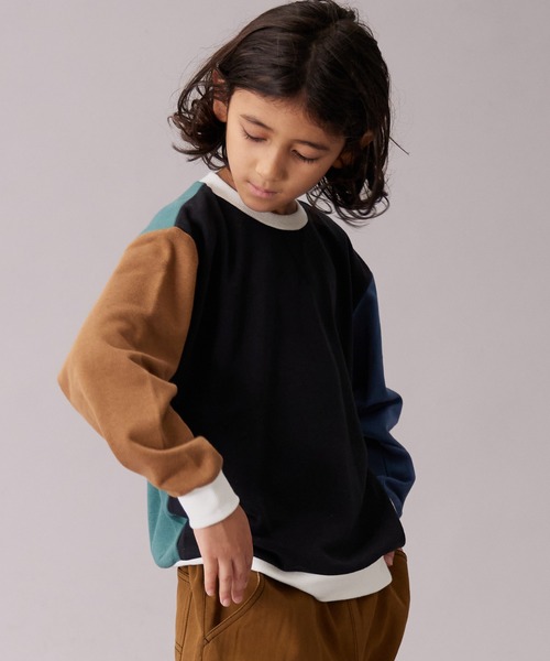 PAIRMANON STREET（ペアマノンストリート）の「【PAIRMANON STREET】裏毛 ガゼット付き シンプル トレーナー（スウェット・キッズ・ブルー/ブラック系その他/グレー/ブラウン系その他2/グリーン/ホワイト/ブラック/グレー系その他・160/100/90/140/120/130/110/150）」の13枚目の写真