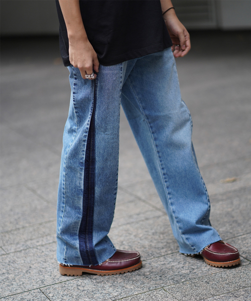 Wrangler（ラングラー）の「Wrangler / ラングラー WREMAKE BROKEN DENIM　WM0799（デニムパンツ・メンズ・ブラック/ネイビー・MEDIUM/LARGE）」の9枚目の写真