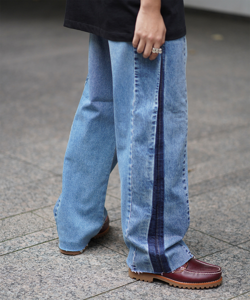 Wrangler（ラングラー）の「Wrangler / ラングラー WREMAKE BROKEN DENIM　WM0799（デニムパンツ・メンズ・ブラック/ネイビー・MEDIUM/LARGE）」の10枚目の写真