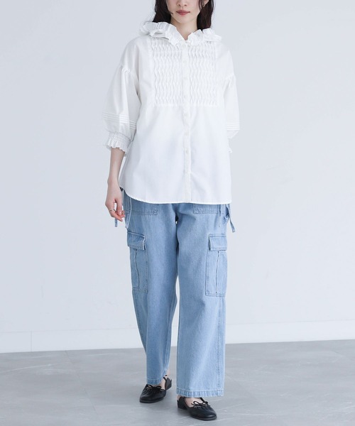 somari imagination(ソマリ イマジネーション)の「『リボン付きデニムペインターパンツ』(デニムパンツ・レディース・ブルー/インディゴブルー・S~M/L~LL/3L)」の6枚目の写真