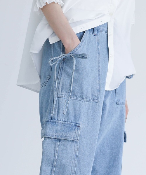 somari imagination(ソマリ イマジネーション)の「『リボン付きデニムペインターパンツ』(デニムパンツ・レディース・ブルー/インディゴブルー・S~M/L~LL/3L)」の7枚目の写真