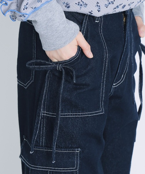 somari imagination(ソマリ イマジネーション)の「『リボン付きデニムペインターパンツ』(デニムパンツ・レディース・ブルー/インディゴブルー・S~M/L~LL/3L)」の14枚目の写真