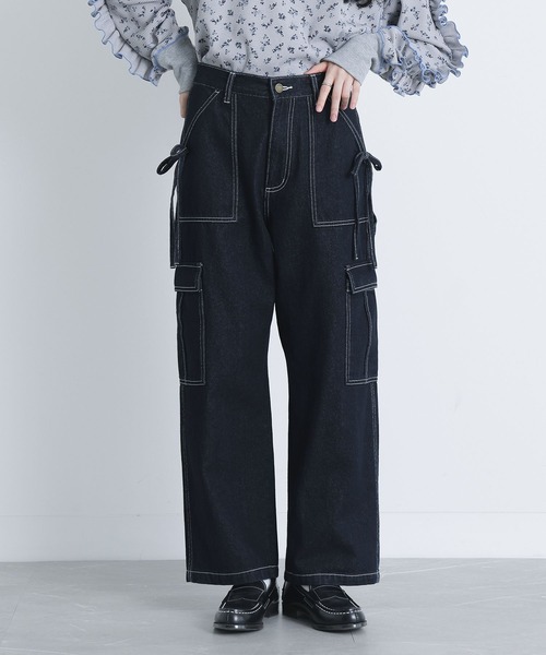 somari imagination(ソマリ イマジネーション)の「『リボン付きデニムペインターパンツ』(デニムパンツ・レディース・ブルー/インディゴブルー・S~M/L~LL/3L)」の13枚目の写真