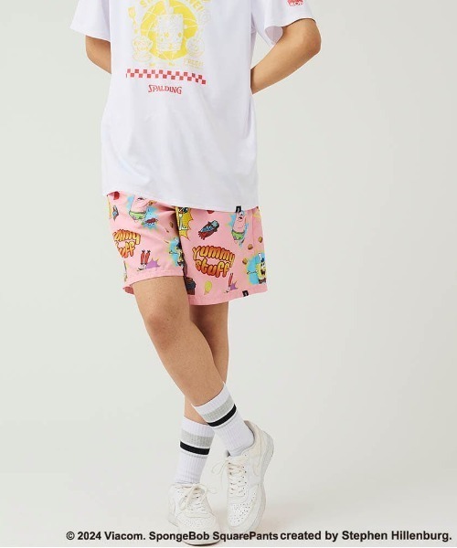 【SPALDING/スポルディング】布帛パンツ スポンジ・ボブ ヤミー スタッフ/スポンジボブコラボUVカット吸水速乾ショートパンツ（その他パンツ）｜SPALDING（スポルディング）