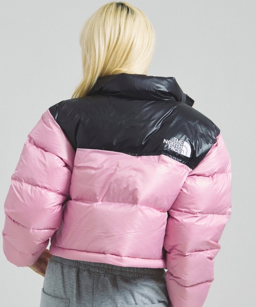 THE NORTH FACE クロップドダウンジャケット ピンク/ブラック TNF/WL-NUPTSE SHORT JACKET（ダウンジャケット/コート）｜THE NORTH