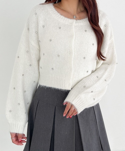 ánuans グレービジューニット カーディガン anuans」 ニットカーディガン FREE グレー レディース anuans（ア