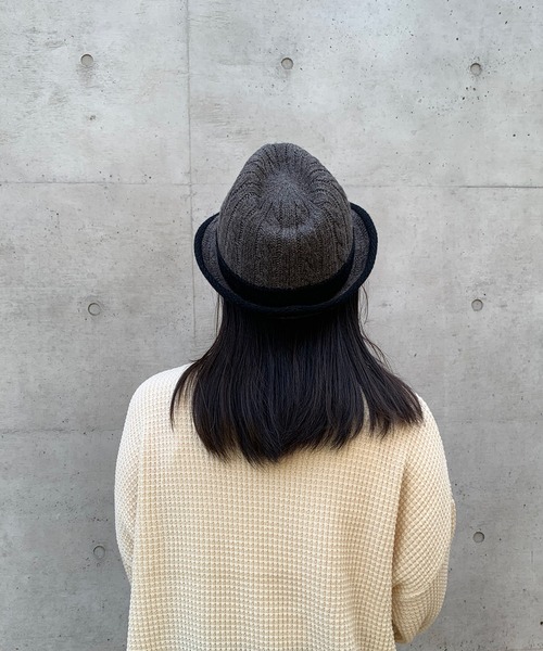 Rohw master product（ロウマスタープロダクト）の「ケーブル中折れサーモハット（ハット・メンズ・チャコール/ブラウン/ブラック・FREE）」の17枚目の写真