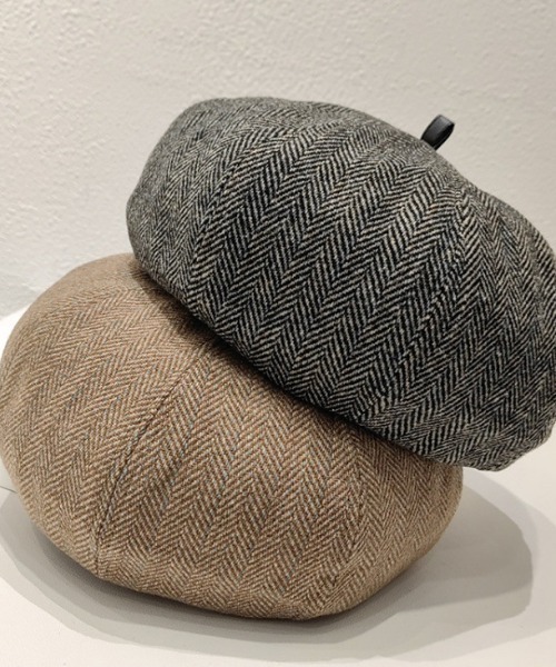 LAC-VERT（ラック・ヴェール）の「ツイルチェックベレー帽（ハンチング/ベレー帽・レディース・アイボリー/グレー/ベージュ・FREE）」の3枚目の写真