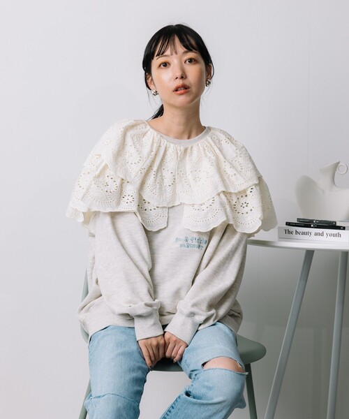 FREAK'S STORE（フリークスストア）の「刺繍スカラップボレロ/付け襟（付け襟・レディース・ナチュラル・ﾌﾘ-）」の6枚目の写真