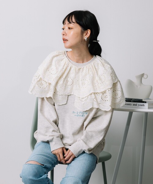 FREAK'S STORE（フリークスストア）の「刺繍スカラップボレロ/付け襟（付け襟・レディース・ナチュラル・ﾌﾘ-）」の7枚目の写真