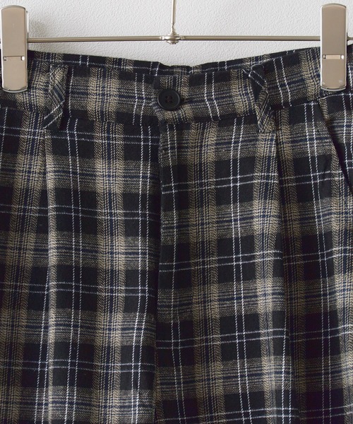 Chick(チック)の「Wide Leg Check Pants / ワイドシルエットチェックパンツ(カーゴパンツ・レディース・ブラック・FREE)」の3枚目の写真
