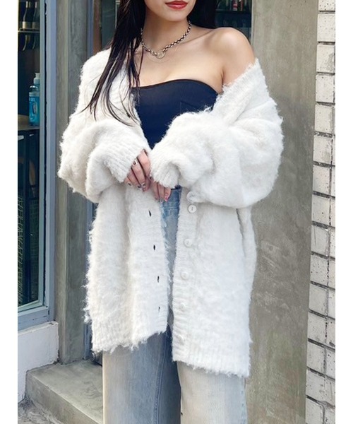 【セール】【WEB限定】ソフトシャギーニットカーディガン（ニット/セーター）｜EVRIS（エヴリス）