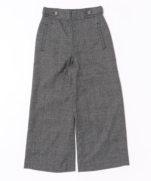 m.f.editorial（エムエフエディトリアル）の「【ウォッシャブル】m.f.エディトリアル レディース タブボタン チェック柄 ワイドパンツ（その他パンツ・レディース・ブラック×ホワイト/ベージュ・MEDIUM/LARGE/S）」の3枚目の写真