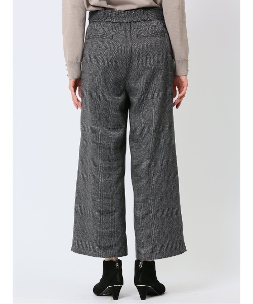 m.f.editorial（エムエフエディトリアル）の「【ウォッシャブル】m.f.エディトリアル レディース タブボタン チェック柄 ワイドパンツ（その他パンツ・レディース・ブラック×ホワイト/ベージュ・MEDIUM/LARGE/S）」の6枚目の写真