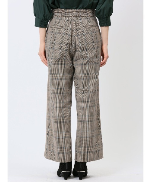 m.f.editorial（エムエフエディトリアル）の「【ウォッシャブル】m.f.エディトリアル レディース タブボタン チェック柄 ワイドパンツ（その他パンツ・レディース・ブラック×ホワイト/ベージュ・MEDIUM/LARGE/S）」の16枚目の写真