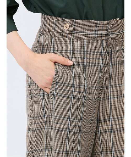 m.f.editorial（エムエフエディトリアル）の「【ウォッシャブル】m.f.エディトリアル レディース タブボタン チェック柄 ワイドパンツ（その他パンツ・レディース・ブラック×ホワイト/ベージュ・MEDIUM/LARGE/S）」の17枚目の写真