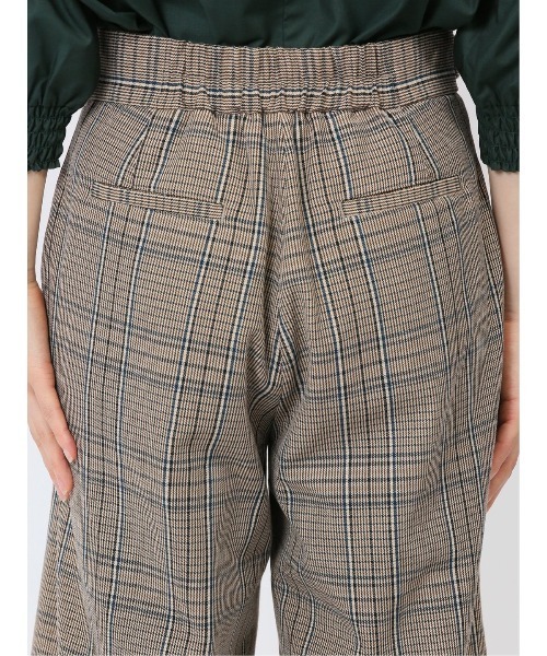 m.f.editorial（エムエフエディトリアル）の「【ウォッシャブル】m.f.エディトリアル レディース タブボタン チェック柄 ワイドパンツ（その他パンツ・レディース・ブラック×ホワイト/ベージュ・MEDIUM/LARGE/S）」の19枚目の写真