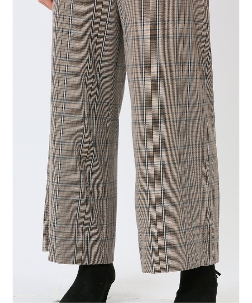 m.f.editorial（エムエフエディトリアル）の「【ウォッシャブル】m.f.エディトリアル レディース タブボタン チェック柄 ワイドパンツ（その他パンツ・レディース・ブラック×ホワイト/ベージュ・MEDIUM/LARGE/S）」の20枚目の写真