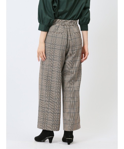 m.f.editorial（エムエフエディトリアル）の「【ウォッシャブル】m.f.エディトリアル レディース タブボタン チェック柄 ワイドパンツ（その他パンツ・レディース・ブラック×ホワイト/ベージュ・MEDIUM/LARGE/S）」の22枚目の写真