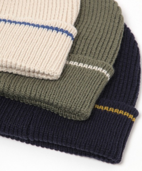 LAKOLE(ラコレ)の「ラインニットワッチ / 149315(ニットキャップ/ビーニー・メンズ・ネイビー/カーキ/ブラック/オフホワイト・9)」の8枚目の写真