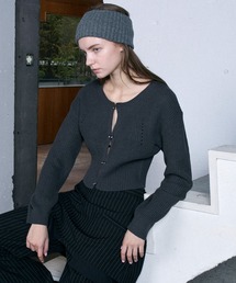 Cropped hook knit cardigan / クロップドフックニットカーディガン