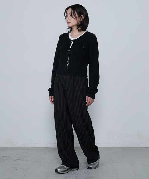 セール】Cropped hook knit cardigan / クロップドフックニット