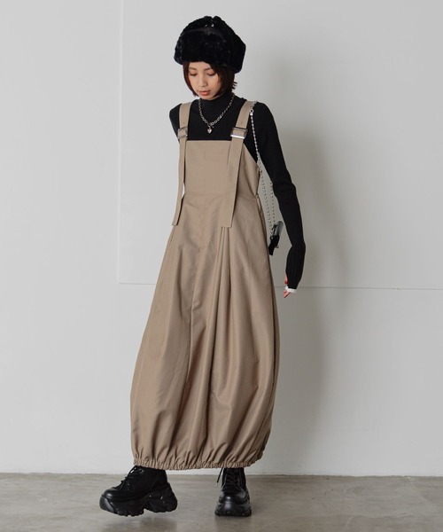 PAGEBOY（ページボーイ）の「タックコクーンワンピース（ワンピース・レディース・ブラック/ベージュ・FREE）」の5枚目の写真