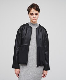 cloenc | レザーライク　ティアードブルゾン(ブルゾン)