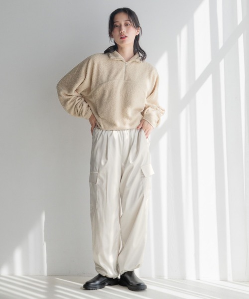 LOWRYS FARM（ローリーズファーム）の「ボアハーフジップＬＳ 150559（ニット/セーター・レディース・ブラック/アイボリー/ブラウン・FREE）」の19枚目の写真