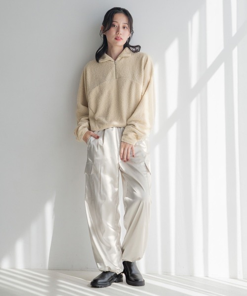 LOWRYS FARM（ローリーズファーム）の「ボアハーフジップＬＳ 150559（ニット/セーター・レディース・ブラック/アイボリー/ブラウン・FREE）」の18枚目の写真