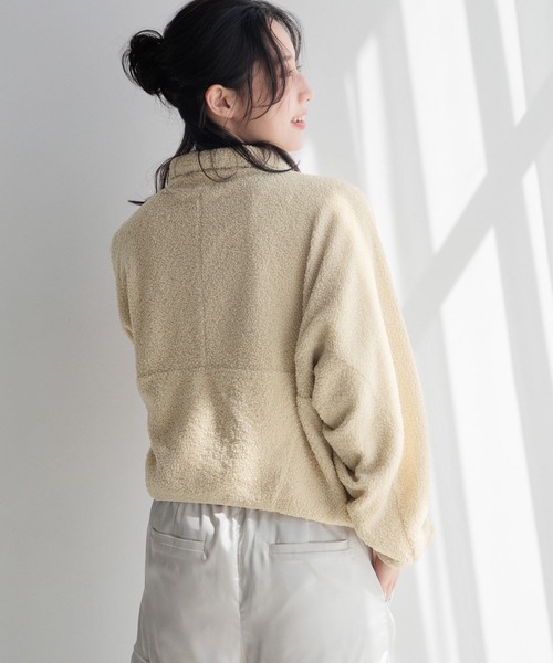 LOWRYS FARM（ローリーズファーム）の「ボアハーフジップＬＳ 150559（ニット/セーター・レディース・ブラック/アイボリー/ブラウン・FREE）」の15枚目の写真